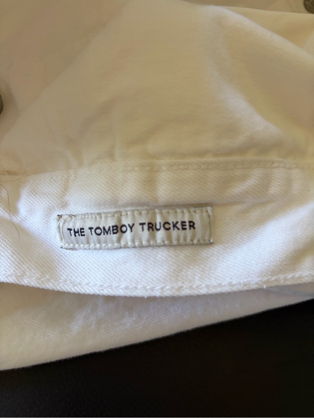 Lucky Brand Tomboy Trucker White Denim Jacket Medium - Picture 6 of 6